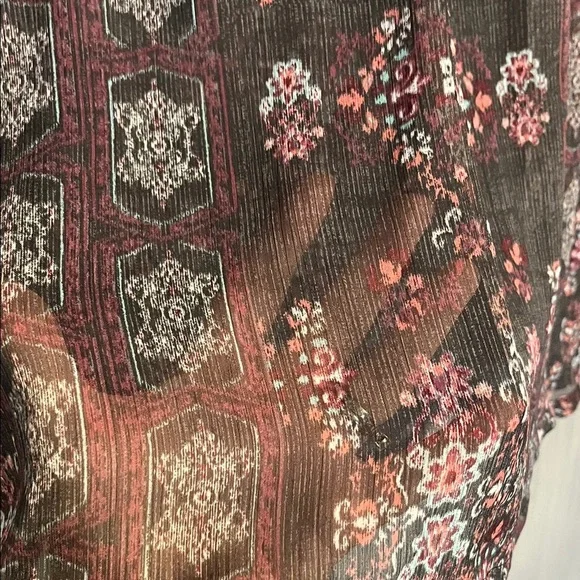 Maurice’s 2X Women’s Sheer Floral Button Up Blouse, #boho #floral, #sheer - Picture 4 of 5